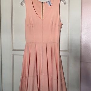 Peach fit and flare dress